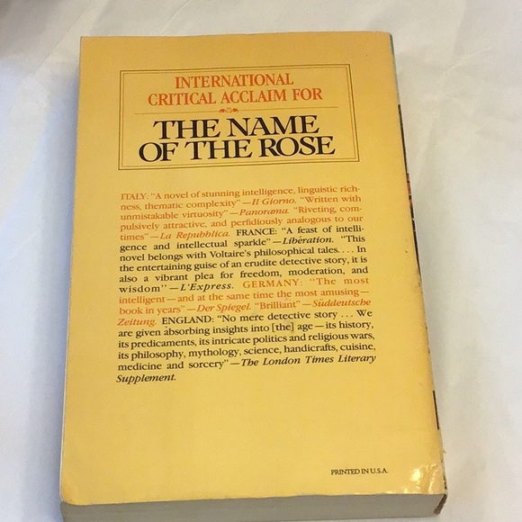 ☘️2 for $10 Sale☘️UMBERTO ECO The Name of the Rose, 1980 vintage educational - Picture 2 of 4